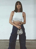 2022 Women Beaded Tank Tops Sexy Beading Glitter Basic Cotton T Shirt Vest Tops Summer Shiny Halter Solid
