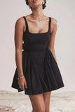 Backless Large Bow Mini Dress-Outfit