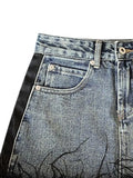 Fashion Women's Denim Skirt Zipper Spliced Feathers High Waist Solid Color Slim Female Mini Skirts Summer 2023 New