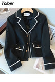 Women Blazer Fashion Casual Elegant Office Work Chic Fashion Classic Comfortable Turn-down Collar High Street Jackets