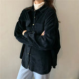oversize Women Blouses corduroy spring Tops femme Casual Women shirt long sleeve Cotton Girls Blouse Plus Size Blusas