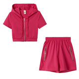 Women's Women's Solid Color Sports Leisure Suit With Hat Zipper Two