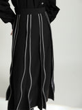High Elastic Waist Black Irregular Color-block Casual Half-body Skirt Women Fashion Tide New Spring Autumn 2023