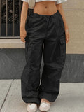 Drawstring Y2K Baggy Cargo Pants-Outfit