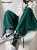 Sweatpants Women Cotton Gray Summer 2022 Oversize Woman Jogging Wide Leg Green Women's Jogger Streetwear Pants