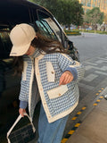 Fashion Small Fragrance Houndstooth Thick Cotton Jacket Women's 2022 Winter New Fashion Patchwork Parka Warm Snow