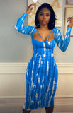 Print Party Sexy Midi Bodycon