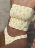 Cute Floral Swimsuit Two Piece
