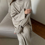 Sense Sweater Set (Without Neck) High-Collar Knitted Sweater Knitted Retro Loose