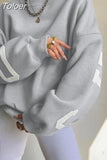 Letter Print Sweatshirt Woman Winter Autumn Long Sleeve Tops O Neck Harajuku Oversize Hoodies Y2K Clothes Female