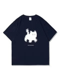 Aesthetic Black Cat Print Oversized T-shirt-Outfit