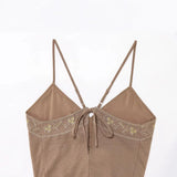 New Embroidery V-Neck Sling 4786001