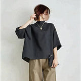 And South Korea In The Spring And Summer New Temperament Loose Sleeve Top + Loose Broad Leg Pants Two Sets Of