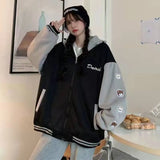 Print Casual Loose Jacket Baseball Jacket Hooded Women's Coat Women's 2021 Autumn Winter Coat New Sports
