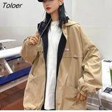 Double Side Jackets Women Hooded Streetwear Boyfriend Outerwear Retro Baseball Loose Harajuku Cargo Coats Ins