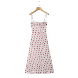 White Hearts Printed Underwired Strap Midi Dress-Outfit