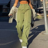 Celmia Streetwear Cargo Pant Women Pockets Back Elastic Waist All-match Pantalones De Mujer Casual Fashion Thin