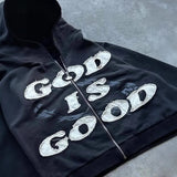 New God Is Good Embroidered Velvet Towel Embroidery