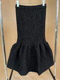Casual Black Midi Skirt For Women High Waist Patchwork Pleated Folds Ruffle Hem Bodycon Skirts Female 2022