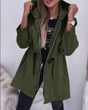 Fashion Casual Autumn And Winter Hooded Zipper Jacket Women's