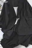 White Strap Casual Jacket Blazer Lace Up Wide Leg Pants Three Piece Elegant Women's Pants Set Summer
