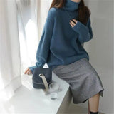 Women Sweater Pullover Female Knitting Overszie Sweaters Long Sleeve Girls Loose Elegant Knitted Thick Outerwear Plus