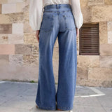 Wide-Legged Trousers Jeans 2025 Spring New Long Straight High-Waisted Casual Pants