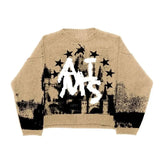 Vintage High Street Star Sweater Men's and Women's Y2K New Loose Harajuku Street Style Knitted