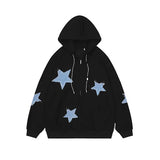 Toloer Star Paste Cloth Hoodie Autumn Loose Casual Couple Cardigan