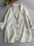 Woman Blazer 2022 Suit Thin Coat Loose Solid Color Versatile Cotton Linen Women's Suit Top Blazers for Women Coats