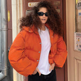 Casual Button With Hood Padding