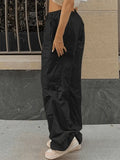 Drawstring Y2K Baggy Cargo Pants-Outfit