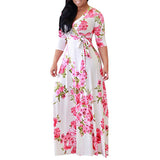 Autumn And Winter Explosion Of Women's Sleeves Fat Mmv Tie Print With Waist