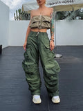 Toloer 2024 New Three-Dimensional Pocket Design Sense Hot Girl Style Do Old Design Sense Jeans Wide Leg Pants-Outfit