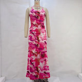 Toloer 2023 Print Sexy Back Fanny Pack Hip Sling Dress Beach Dress-Outfit
