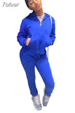 Two Piece Set Women Long Sleeve Hooded Zipper Pockets Workout Jacket and Fitness Legging Active Wear Stretchy Slim