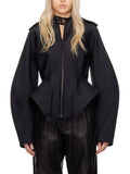 Toloer Female Autumn 2024 New Comfortable Leisure Personality Cut Slim Senior Sense Women's Jacket Short Jacket-Outfit