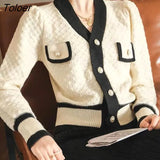Women Cardigans Oversized Sweater V Neck Solid Loose Knitwear Single Breasted Casual Knit Cardigan Outwear Winter Casual