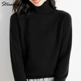 Thick Winter Sweater Women Turtleneck Pullovers Elegant Soft Basic Gray Knitted Jumpers Autumn Women's Turtleneck
