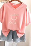 Plus Size T Shirt 100% Cotton L-6XL Tshirt Short Sleeve Women Top Summer Cute Printed Casual O Neck Oversized T
