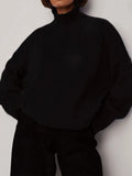 Purple Sweater Women Oversize Pullovers Solid Casual Turtleneck Sweaters Autumn Spring Ladies Jumpers Sweaters For