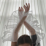 Solid Color Mesh Transparent Over Finger Fashion