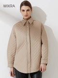 Wixra Womens Jacket New Fashion Solid Turn Down Collar Overcoat Casual Outerwear and Coats Ladies Streetwear Autumn