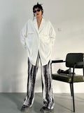 Women White Thin Big Size Casual Long Blouse New Lapel Long Sleeve Loose Fit Shirt Fashion Tide Spring Autumn 2023