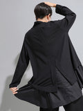 Loose Fit Asymmetrical Ruffles Sweatshirt New High Collar Long Sleeve Women Big Size Fashion Tide Spring Autumn 2023