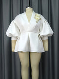 New Lantern Sleeve Top Temperament Style Suit Embroidery Women's Dress