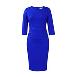 African Large-Size Women's Summer Short-Sleeved Collar Temperament Tongle Office Dress Pencil