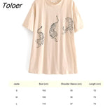 Loose Retro Print T Shirt Women Short Sleeve O Neck Cotton Tshirt Shirts Summer 2023 Woman tshirts Oversize Tops