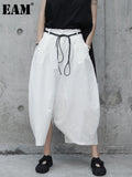 2023 New Spring Autumn High Waist Drawstring White Loose Big Size Loose Wide Leg Pants Women Trousers Fashion Tide