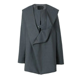 Women Camel Irregular Big Size Blazer New 0-neck Long Sleeve Loose Fit Jacket Fashion Tide Spring Autumn 2023